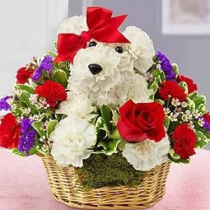 Love Pup Flower Basket