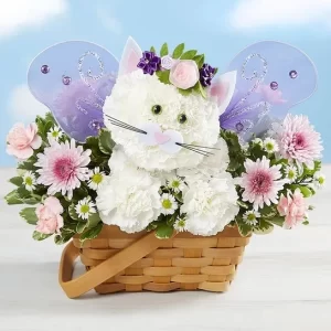 Magical Fairy Cat Flower Basket