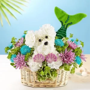 Seaside Mermaid Dog Flower Basket
